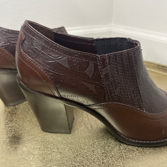 ANTONIO MELANI Brown Leather Booties Size 9 - Picture 10 of 12